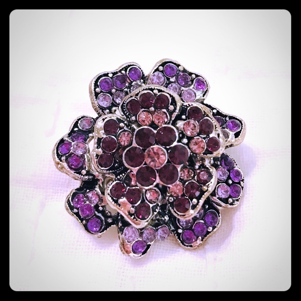 Purple Flower Brooch
